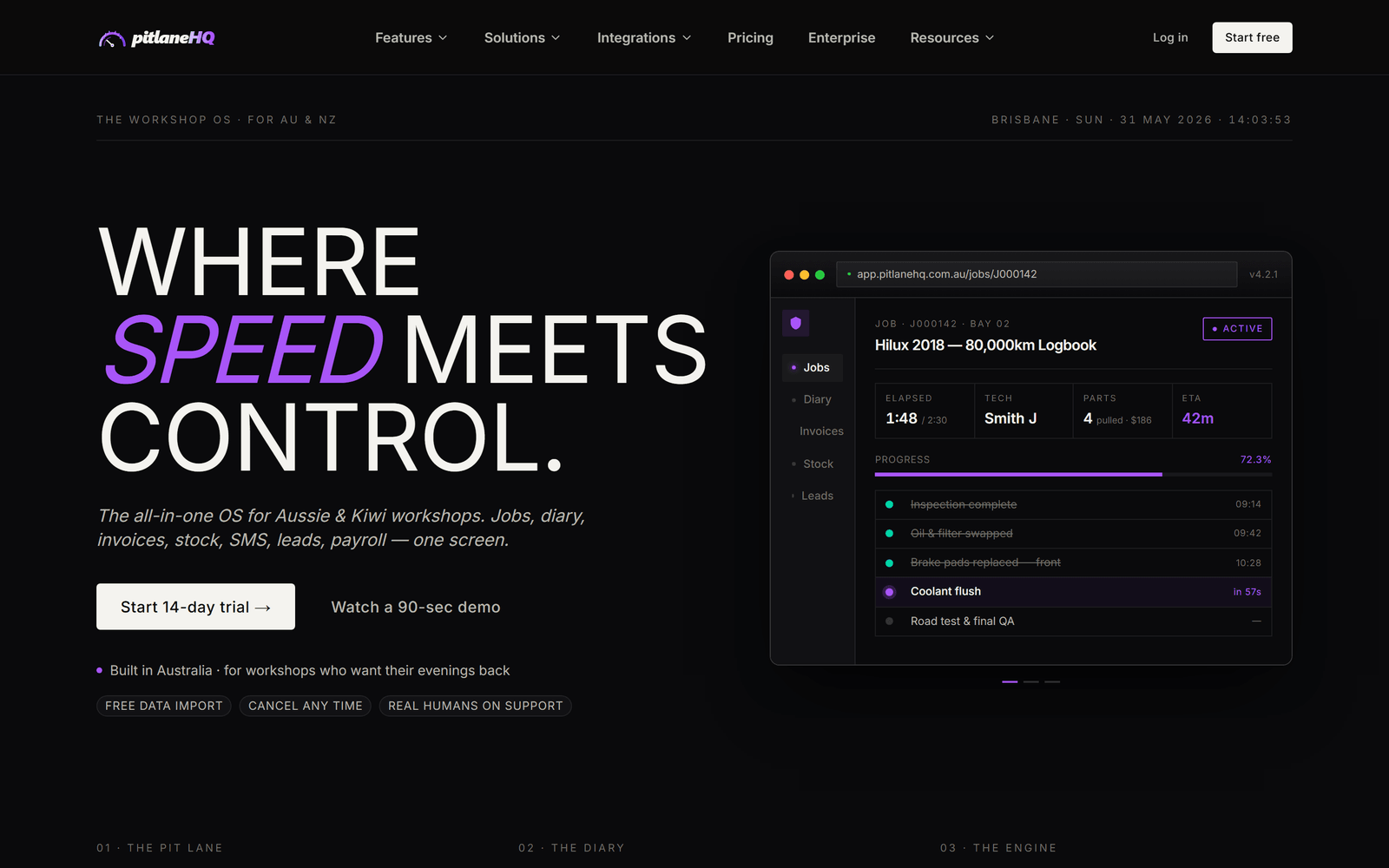 PitlaneHQ — workshop management platform